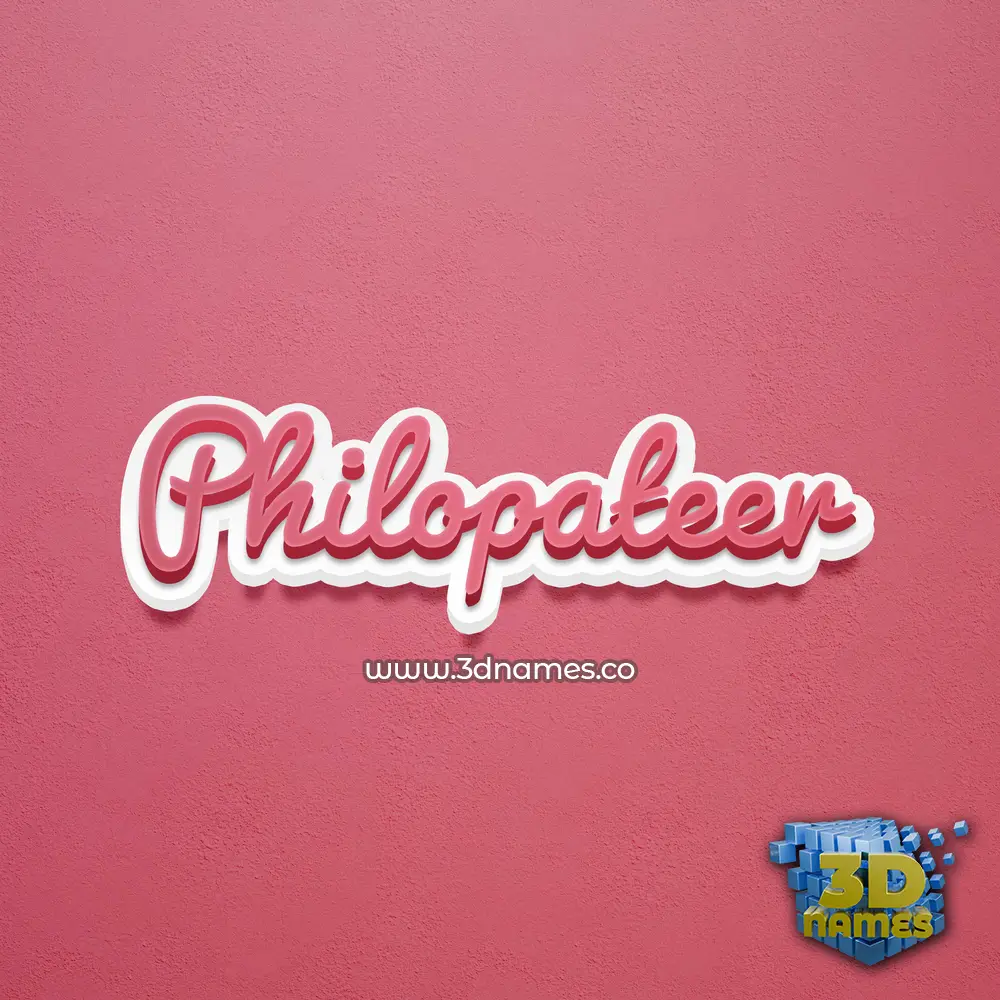 philopateer in Red Scribble style - 3D name wallpaper