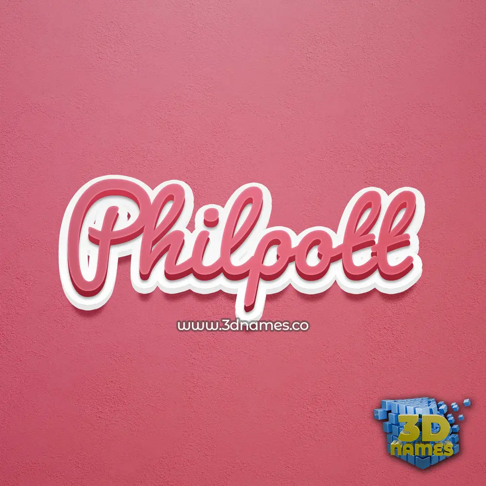 philpott in Red Scribble style - 3D name wallpaper