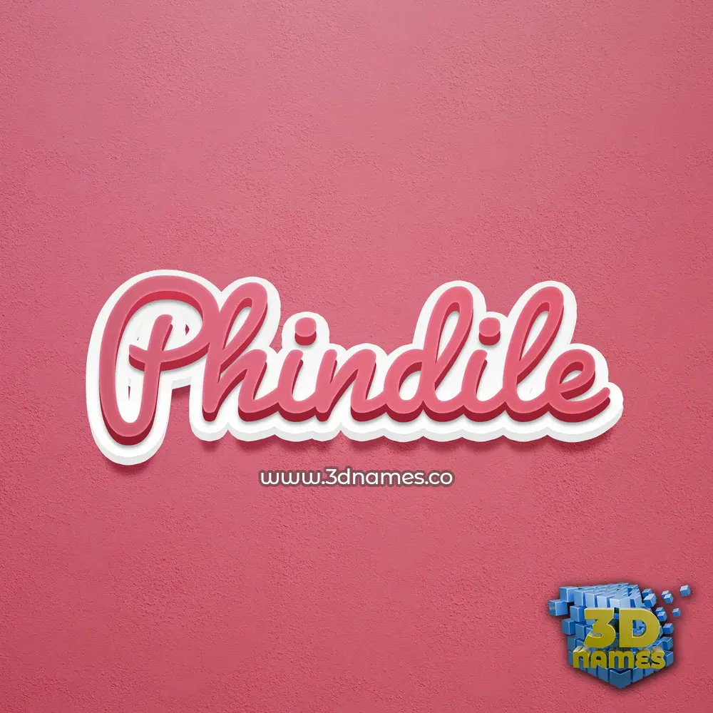 phindile in Red Scribble style - 3D name wallpaper