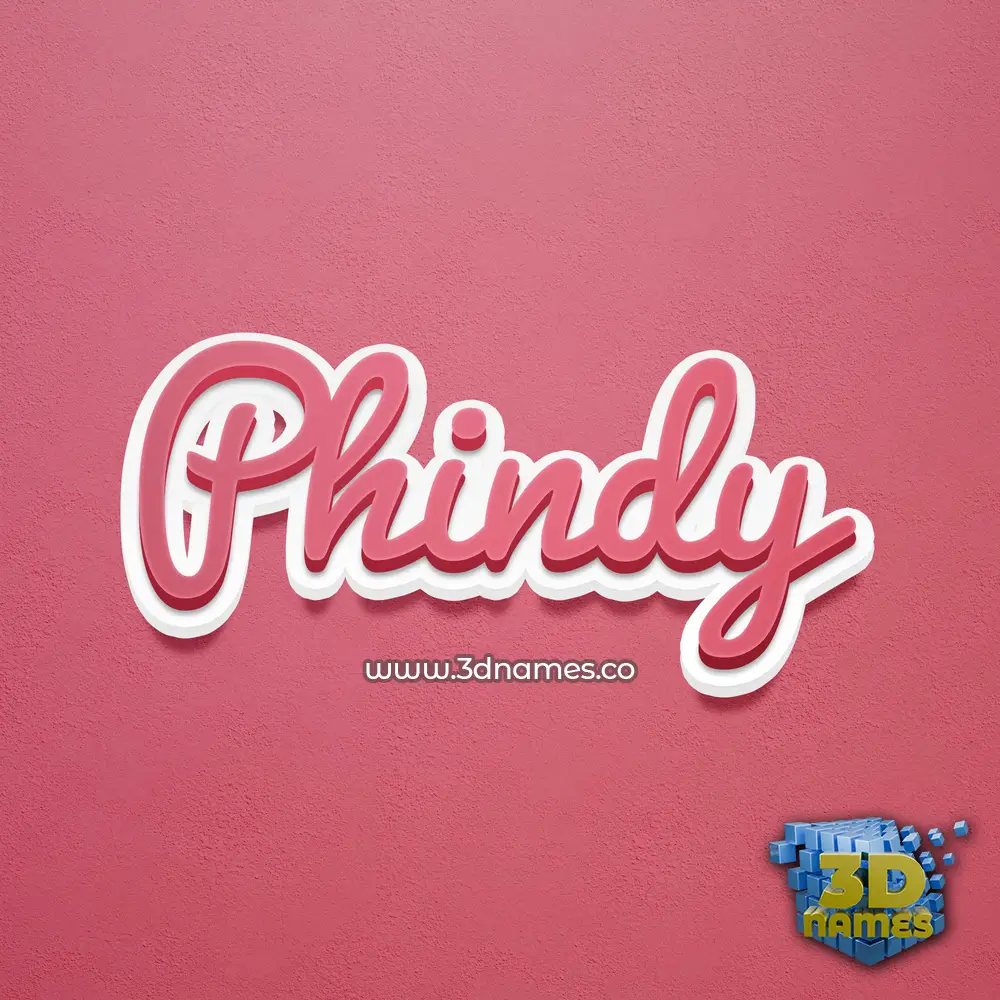 phindy in Red Scribble style - 3D name wallpaper