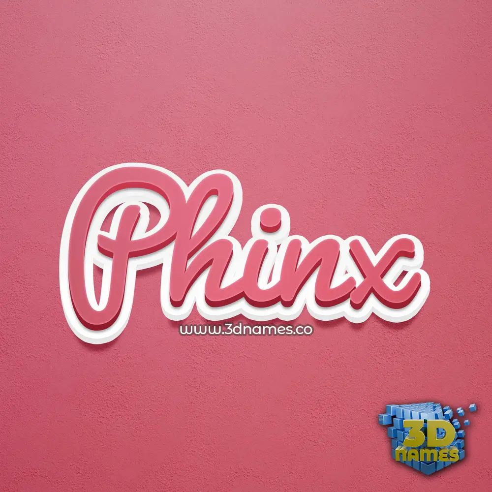 phinx in Red Scribble style - 3D name wallpaper