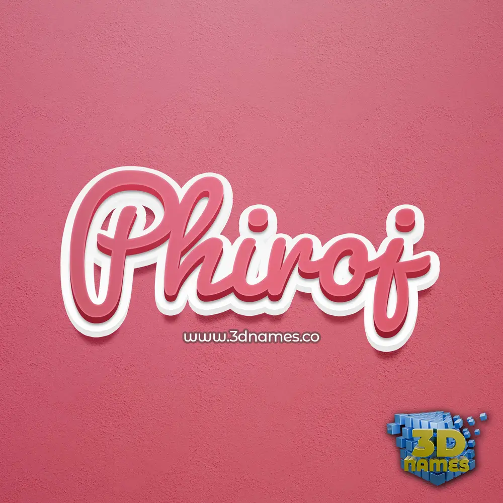 phiroj in Red Scribble style - 3D name wallpaper