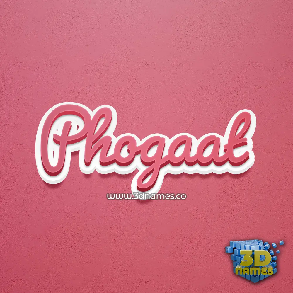 phogaat in Red Scribble style - 3D name wallpaper