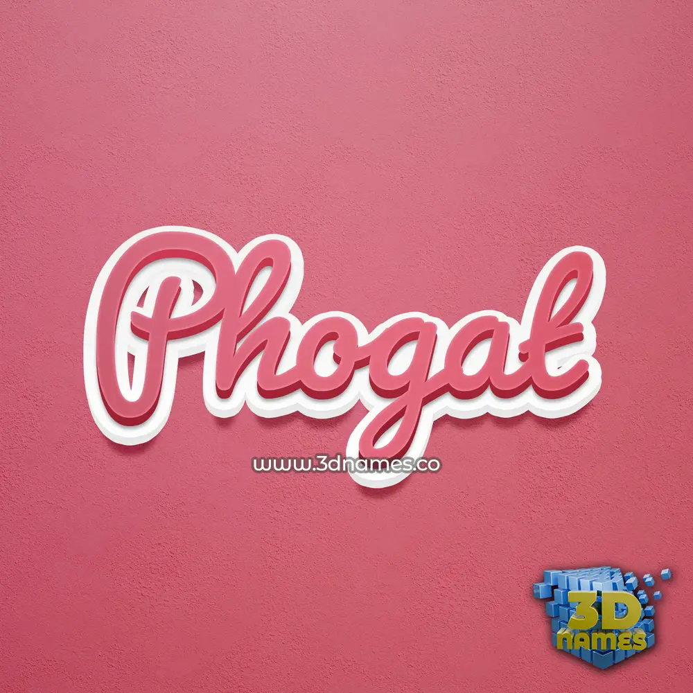 phogat in Red Scribble style - 3D name wallpaper