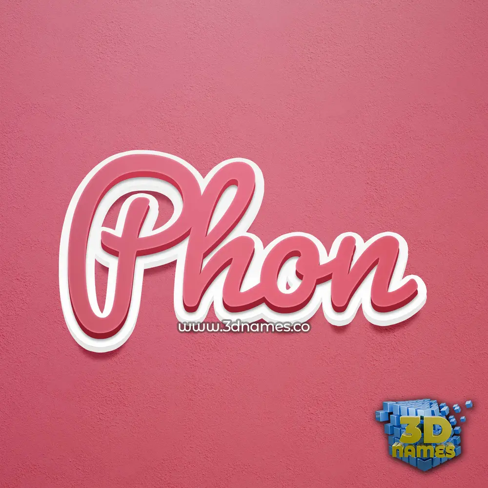 phon in Red Scribble style - 3D name wallpaper