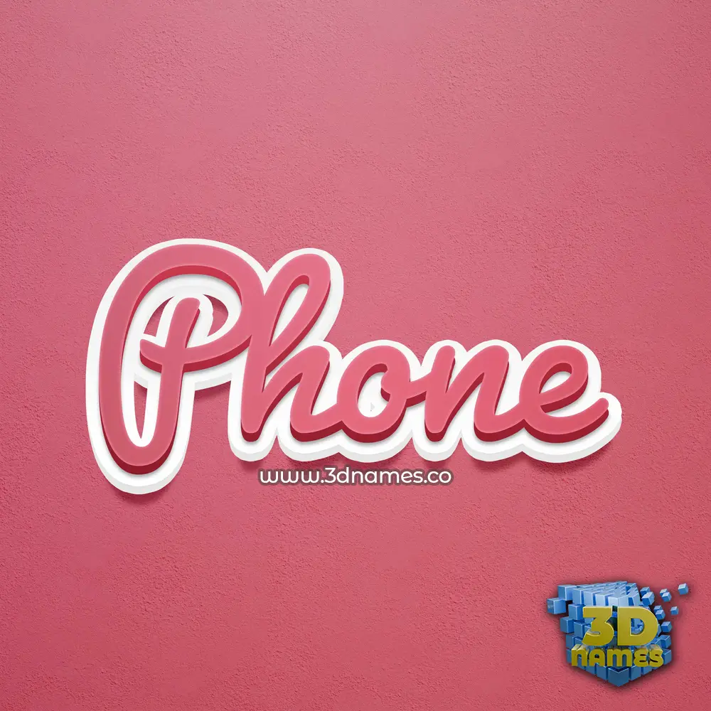 phone in Red Scribble style - 3D name wallpaper