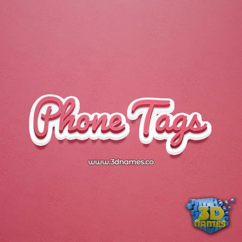 phone tags in Red Scribble style - 3D name wallpaper