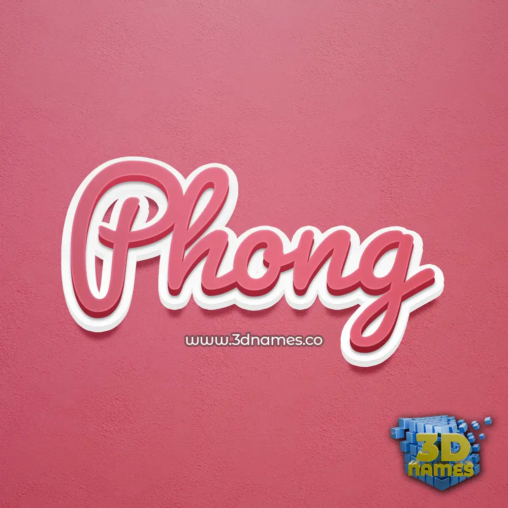 phong in Red Scribble style - 3D name wallpaper