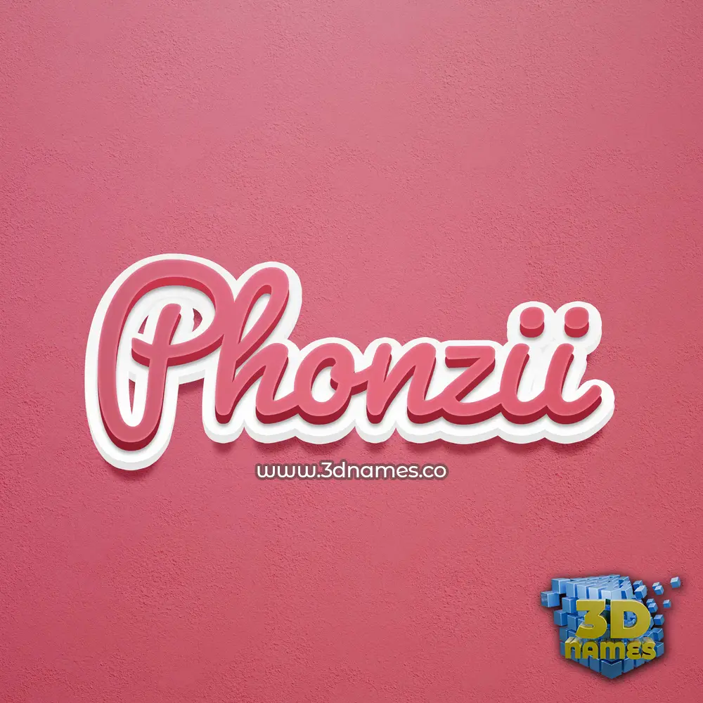 phonzii in Red Scribble style - 3D name wallpaper
