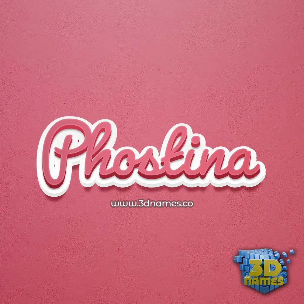 phostina in Red Scribble style - 3D name wallpaper