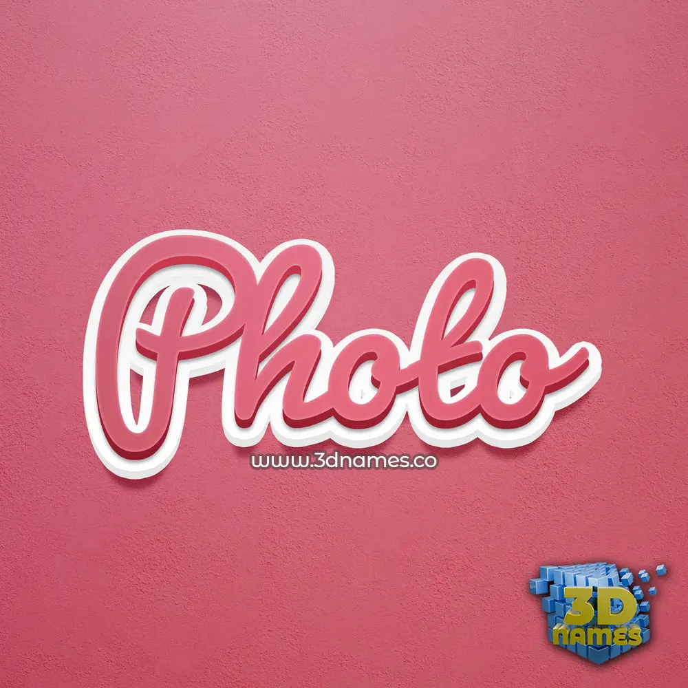 photo in Red Scribble style - 3D name wallpaper