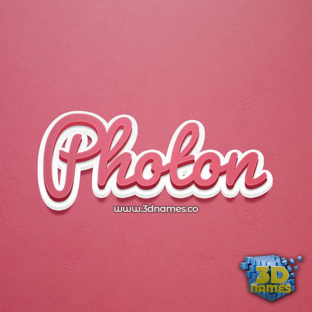 photon in Red Scribble style - 3D name wallpaper