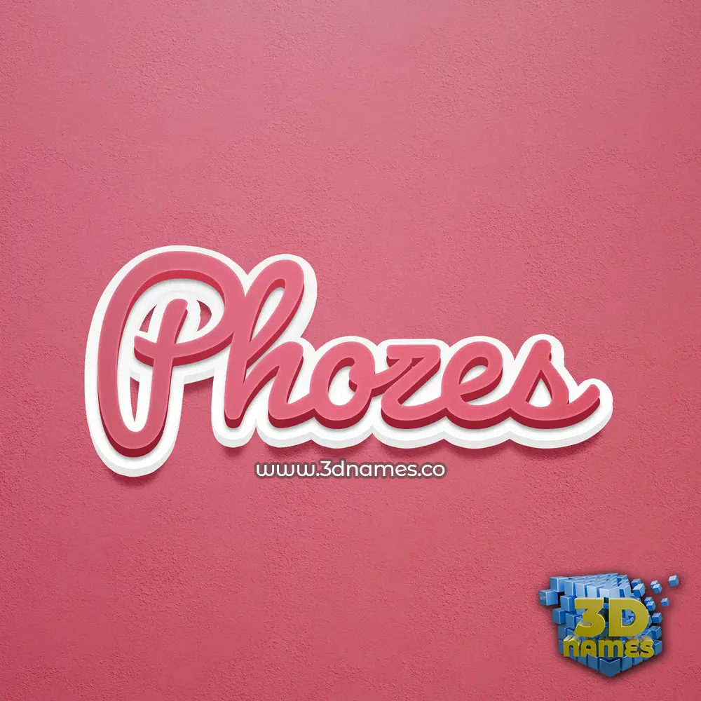 phozes in Red Scribble style - 3D name wallpaper