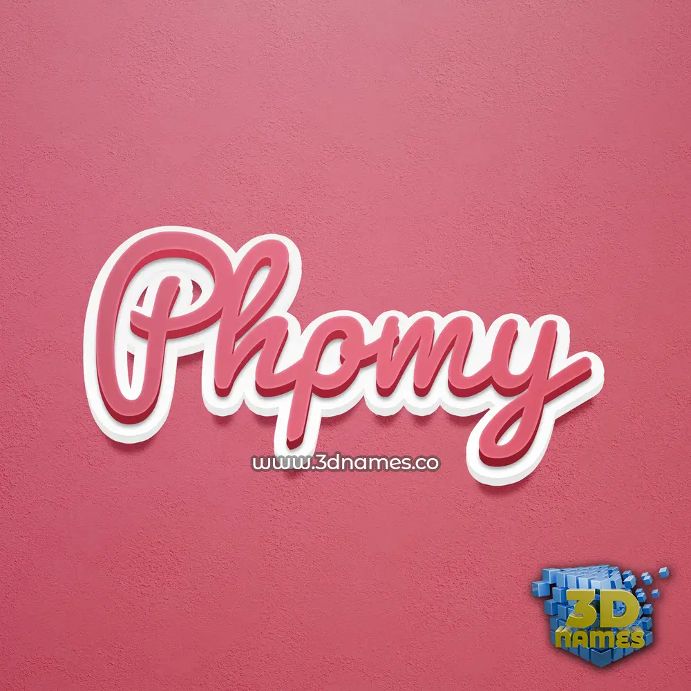 phpmy in Red Scribble style - 3D name wallpaper