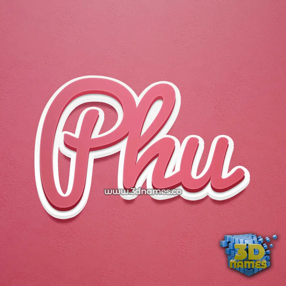 phu in Red Scribble style - 3D name wallpaper