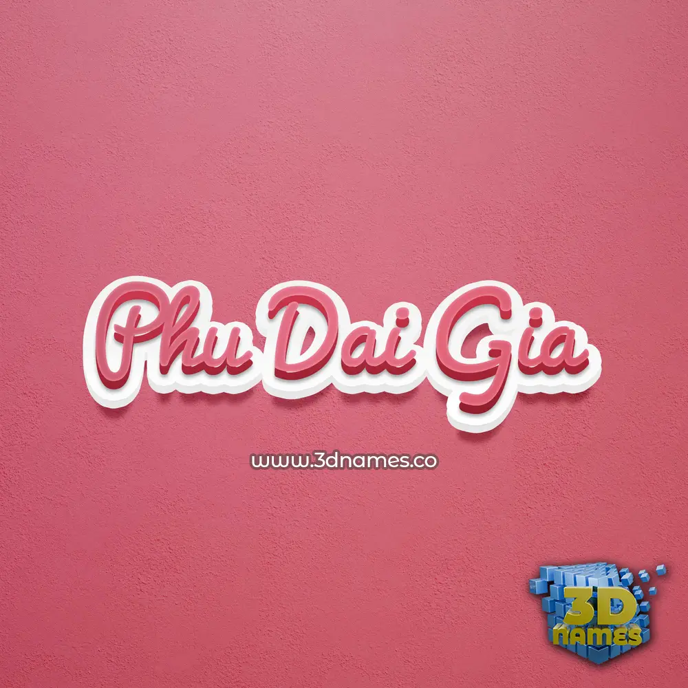 phu dai gia in Red Scribble style - 3D name wallpaper