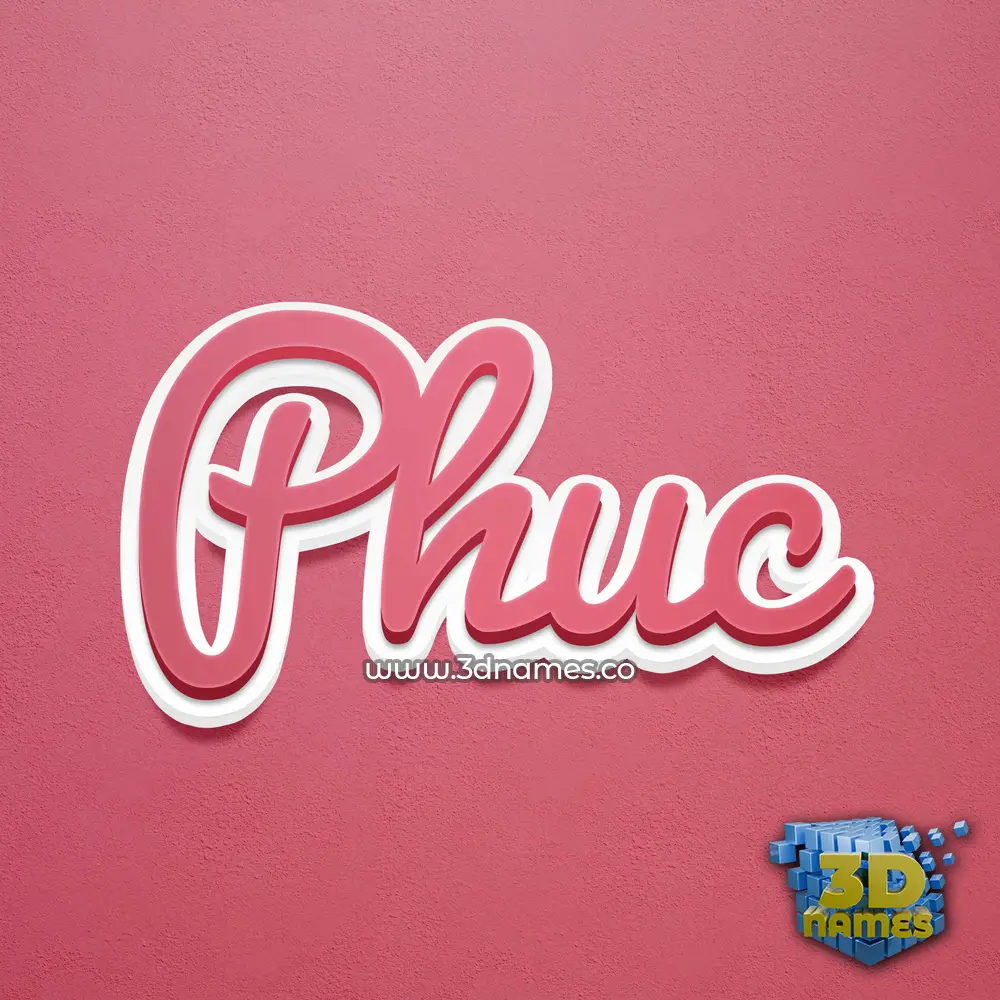 phuc in Red Scribble style - 3D name wallpaper