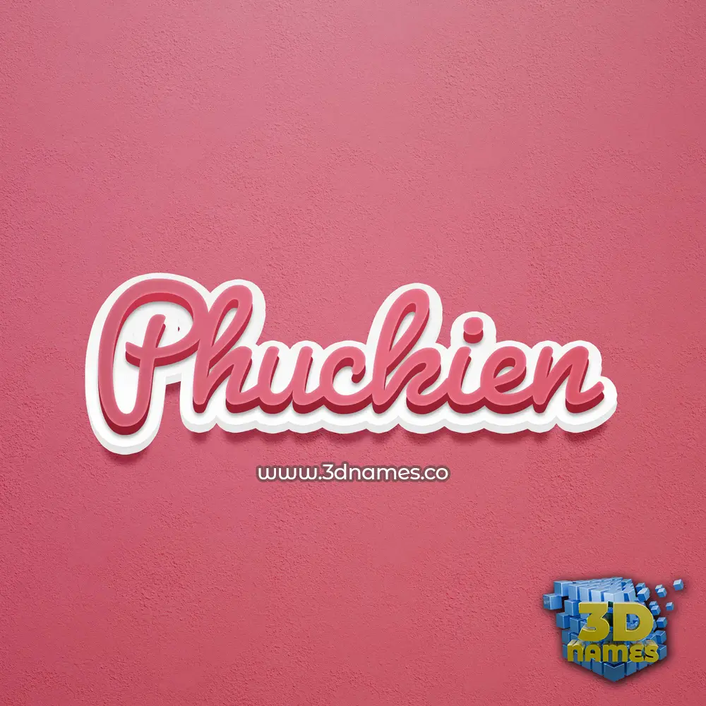 phuckien in Red Scribble style - 3D name wallpaper