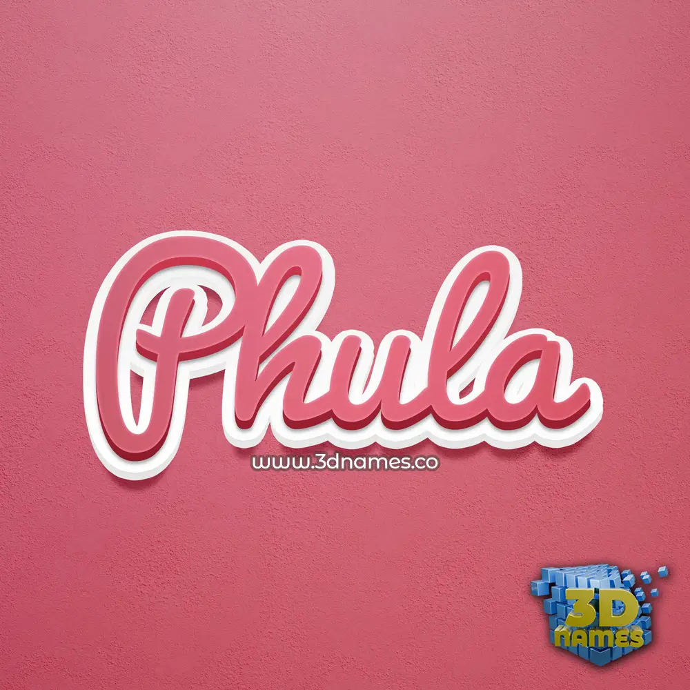 phula in Red Scribble style - 3D name wallpaper