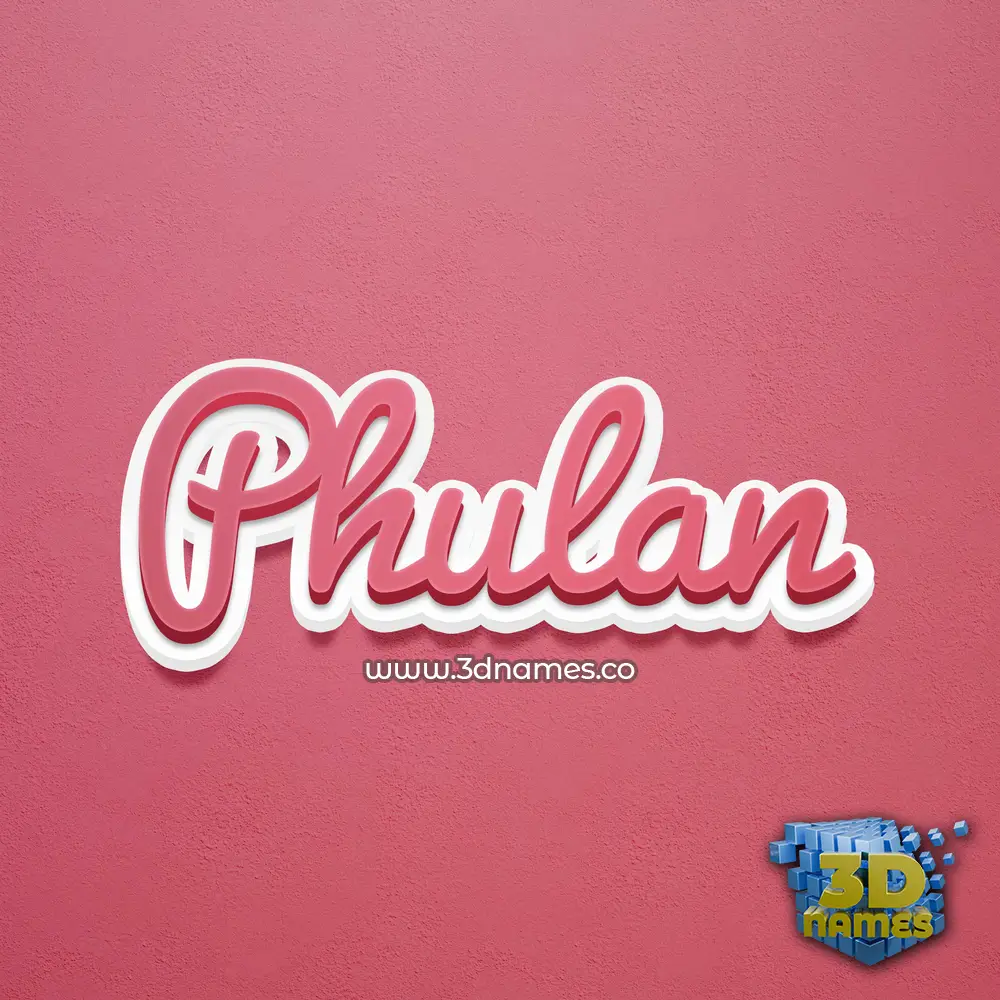 phulan in Red Scribble style - 3D name wallpaper