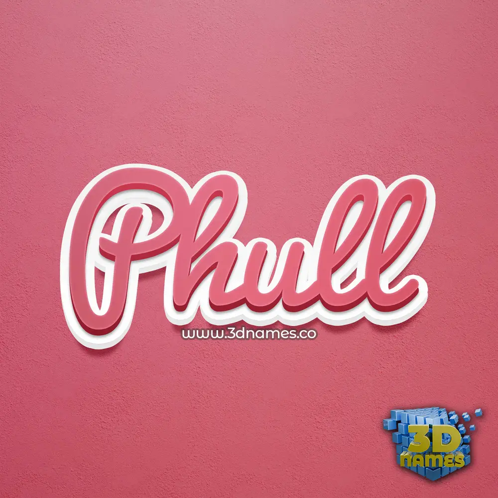 phull in Red Scribble style - 3D name wallpaper