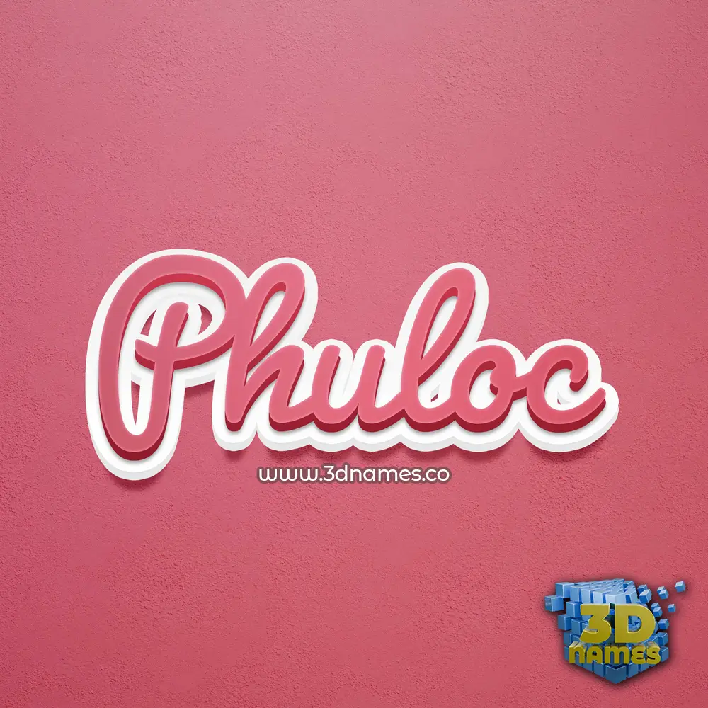 phuloc in Red Scribble style - 3D name wallpaper