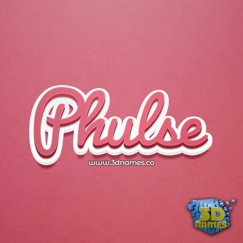 phulse in Red Scribble style - 3D name wallpaper