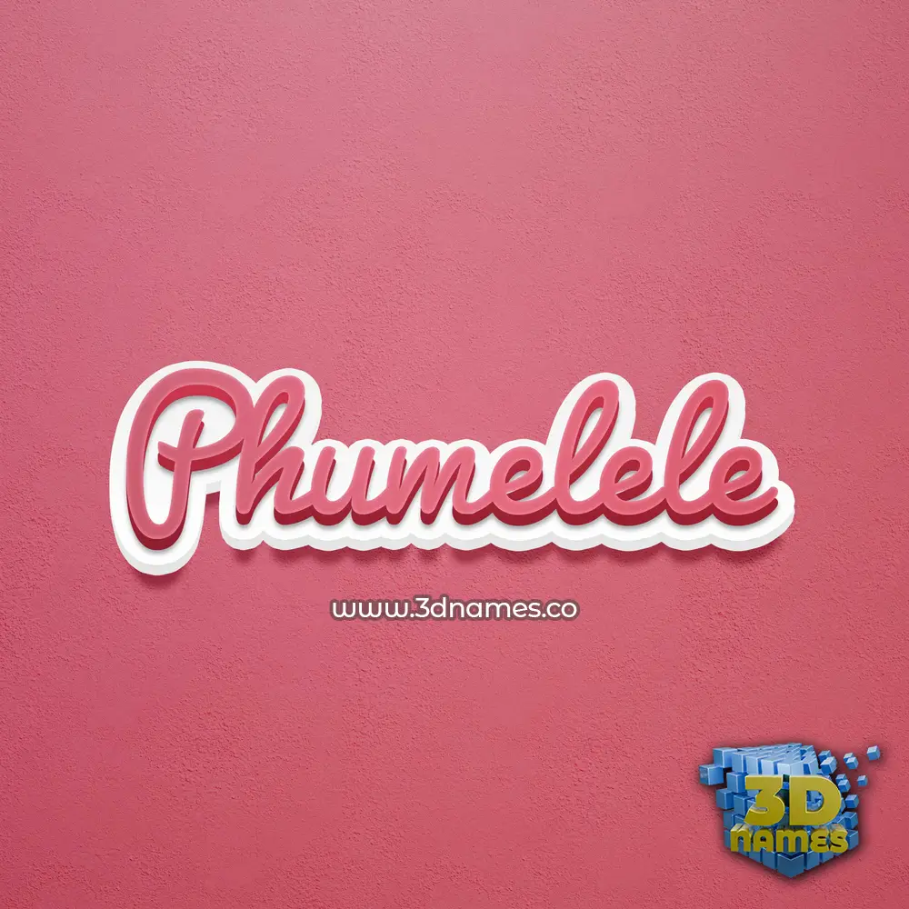 phumelele in Red Scribble style - 3D name wallpaper