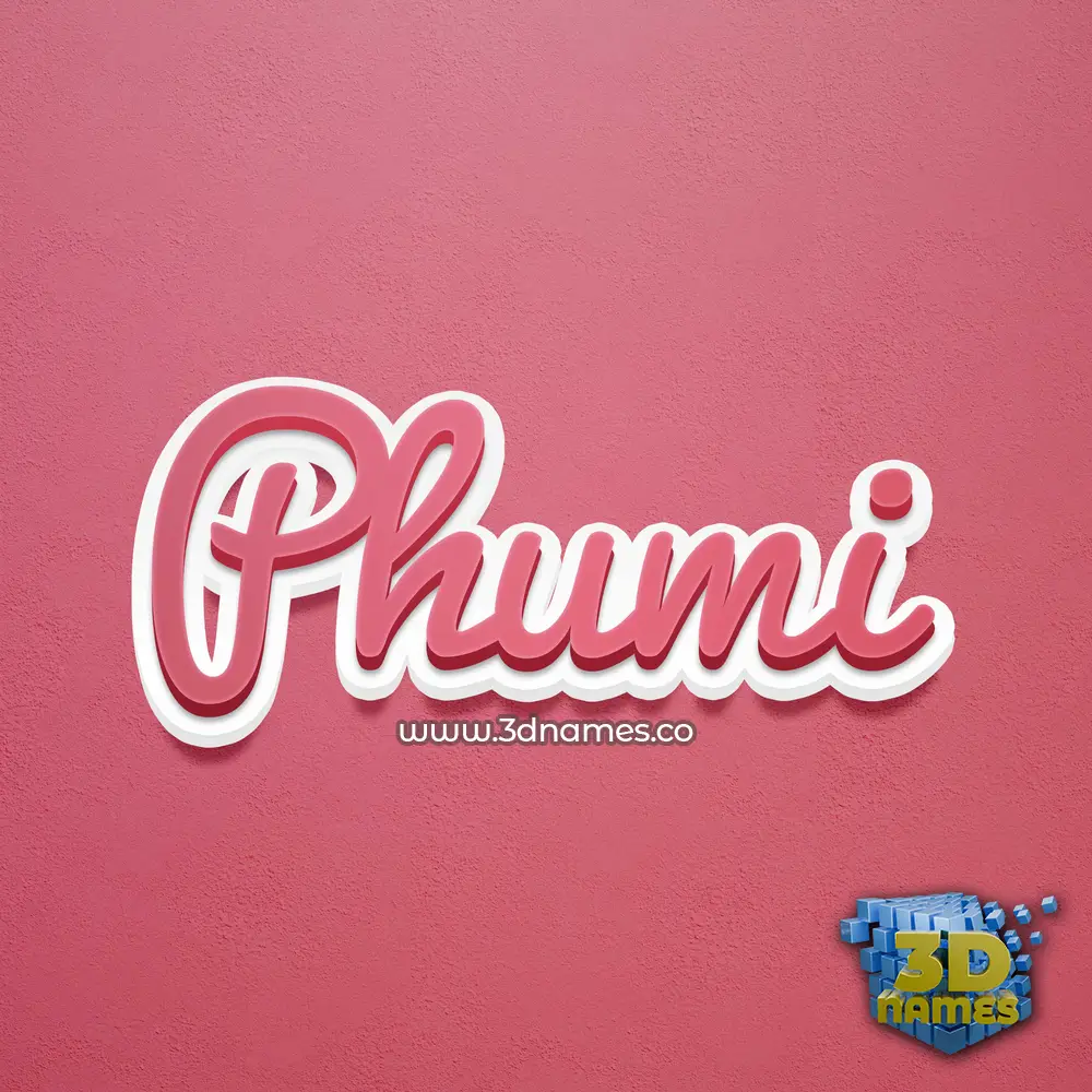 phumi in Red Scribble style - 3D name wallpaper