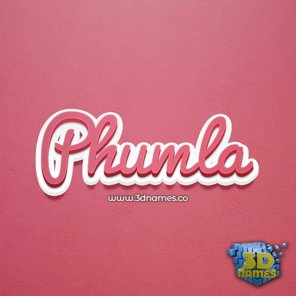 phumla in Red Scribble style - 3D name wallpaper