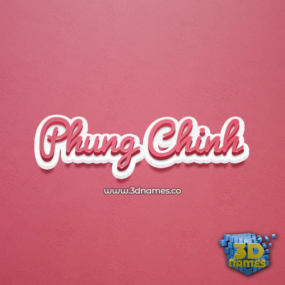 phung chinh in Red Scribble style - 3D name wallpaper