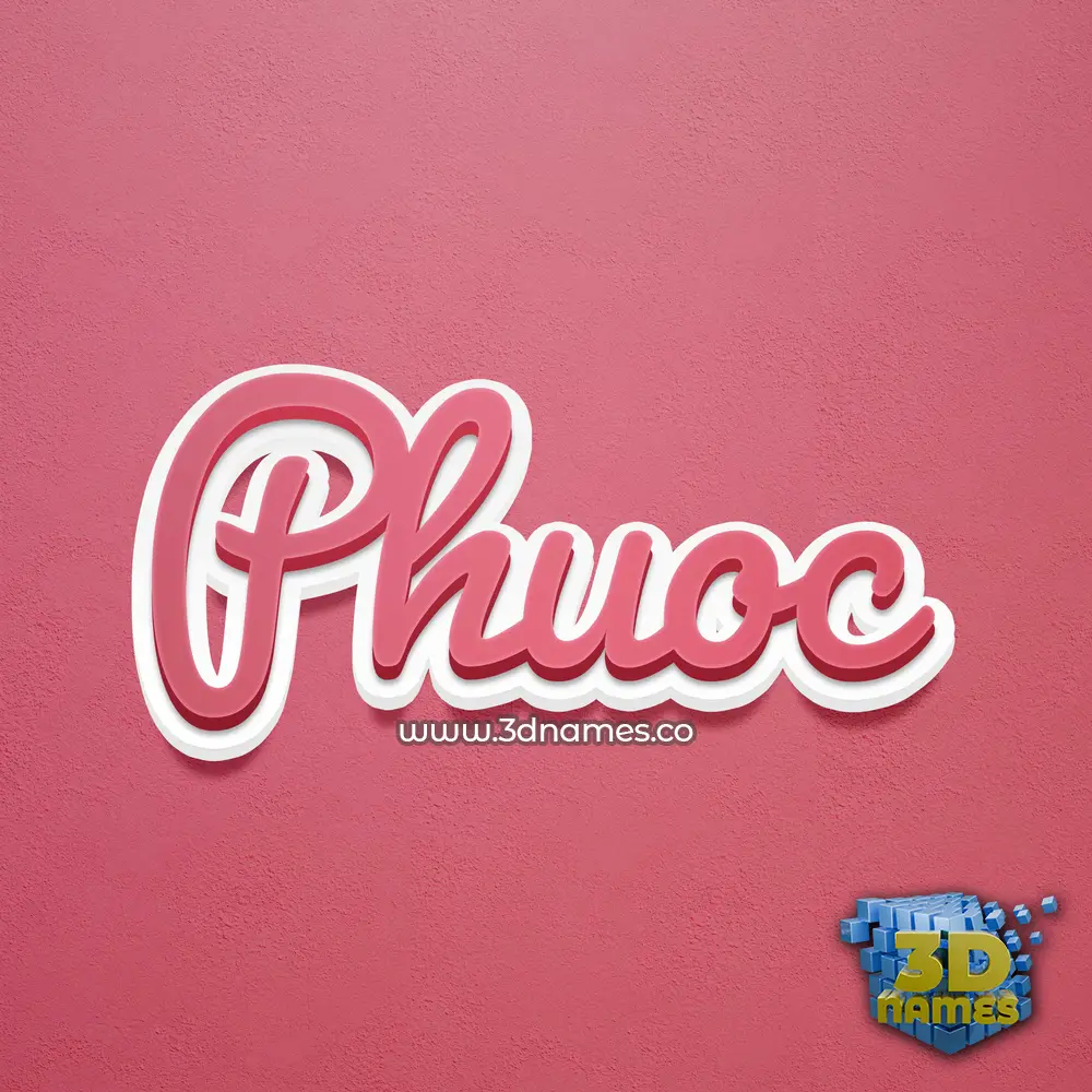 phuoc in Red Scribble style - 3D name wallpaper