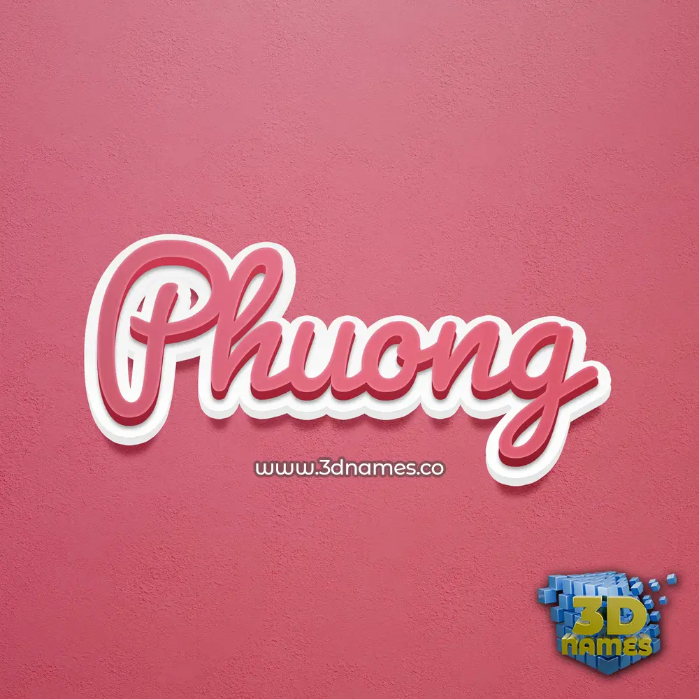 phuong in Red Scribble style - 3D name wallpaper