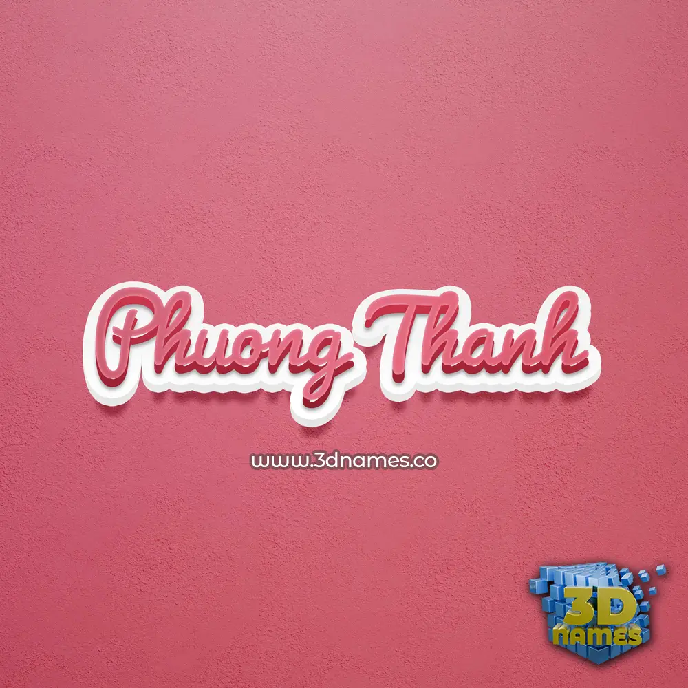 phuong thanh in Red Scribble style - 3D name wallpaper