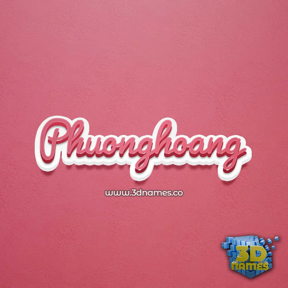 phuonghoang in Red Scribble style - 3D name wallpaper