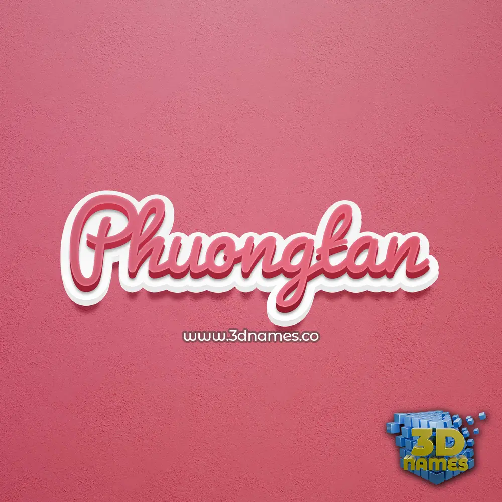 phuongtan in Red Scribble style - 3D name wallpaper