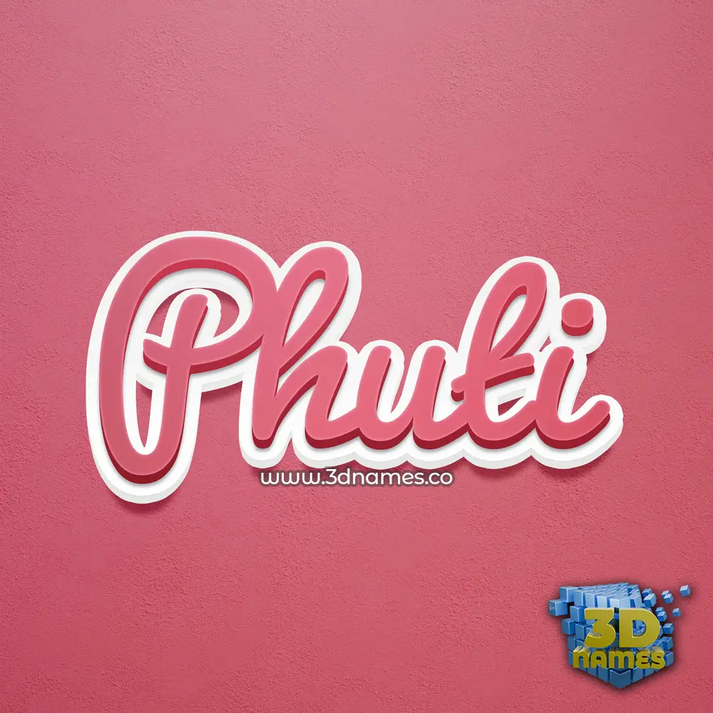 phuti in Red Scribble style - 3D name wallpaper