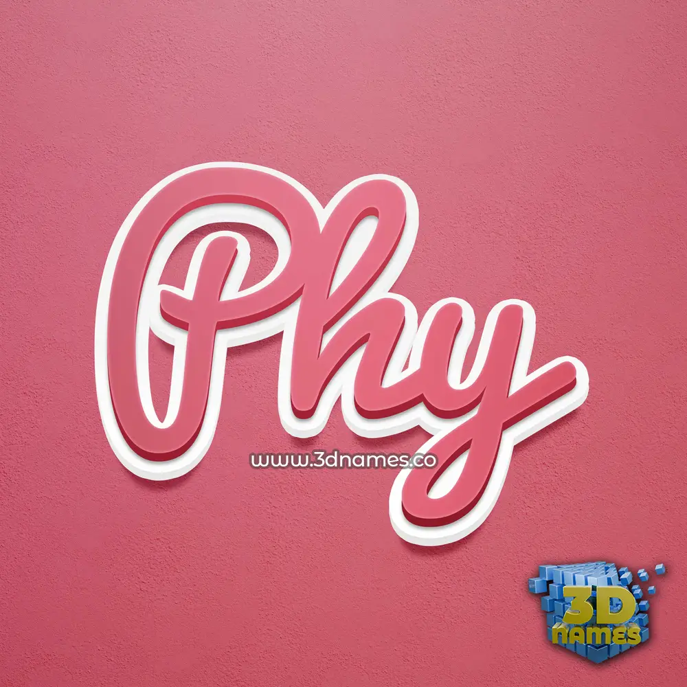 phy in Red Scribble style - 3D name wallpaper