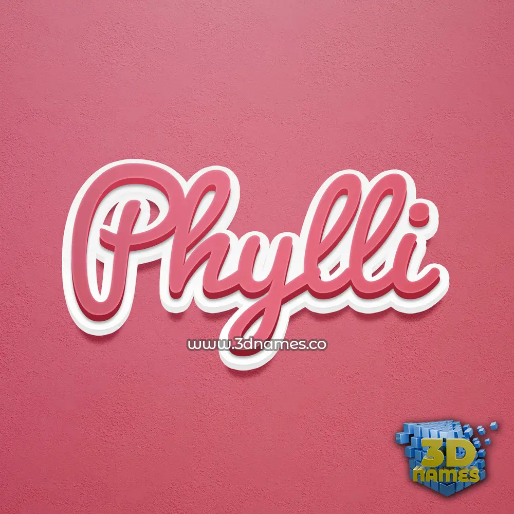 phylli in Red Scribble style - 3D name wallpaper