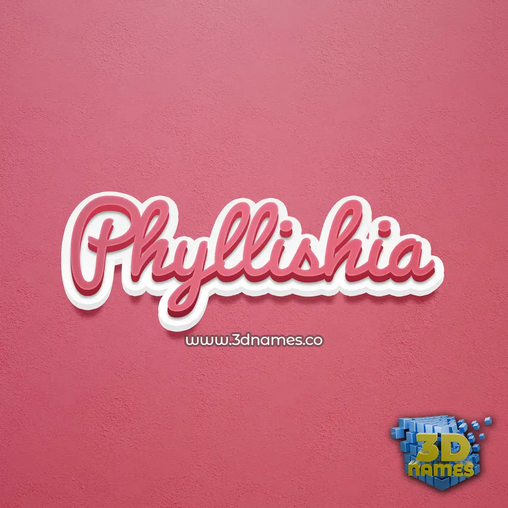 phyllishia in Red Scribble style - 3D name wallpaper