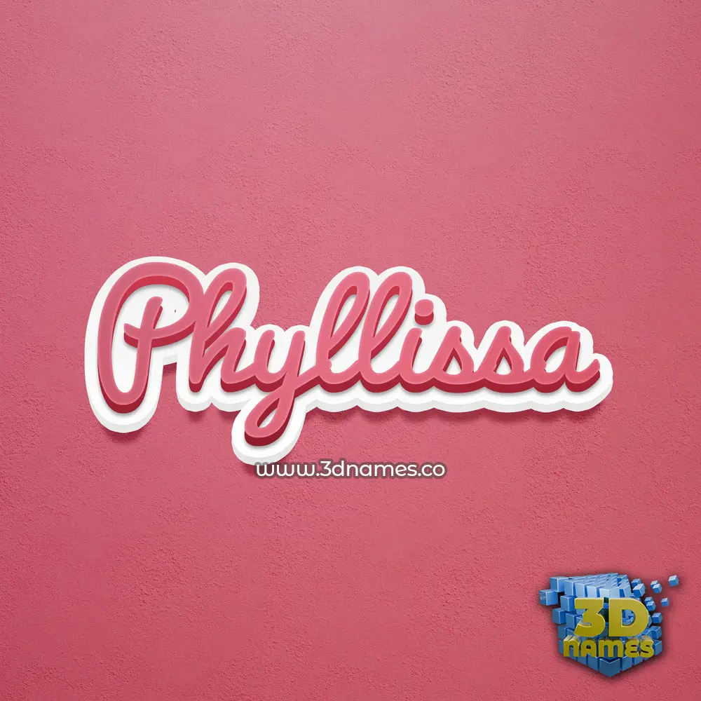 phyllissa in Red Scribble style - 3D name wallpaper