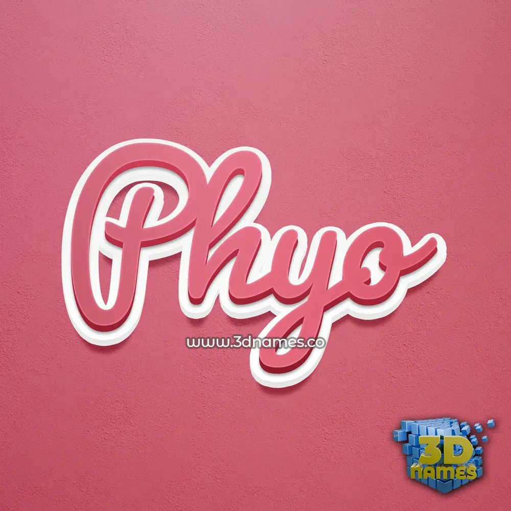 phyo in Red Scribble style - 3D name wallpaper