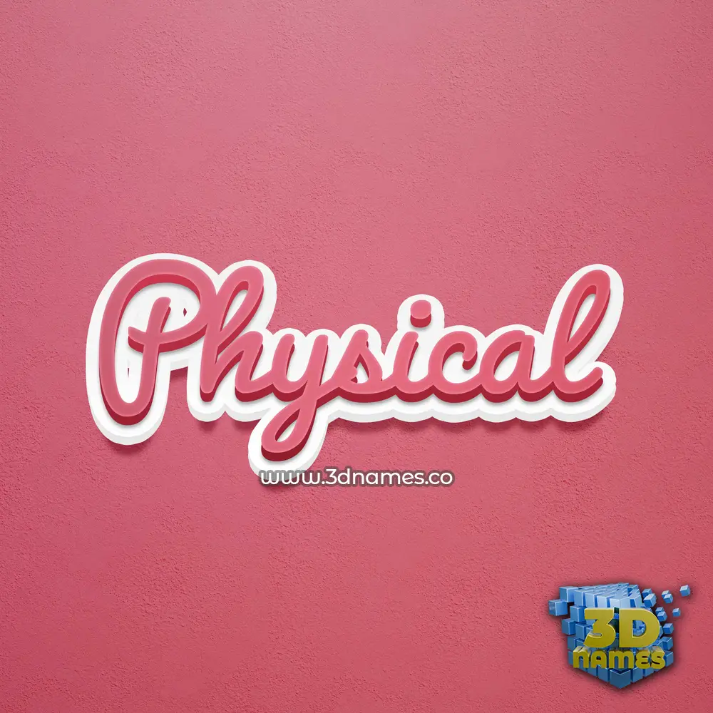 physical in Red Scribble style - 3D name wallpaper