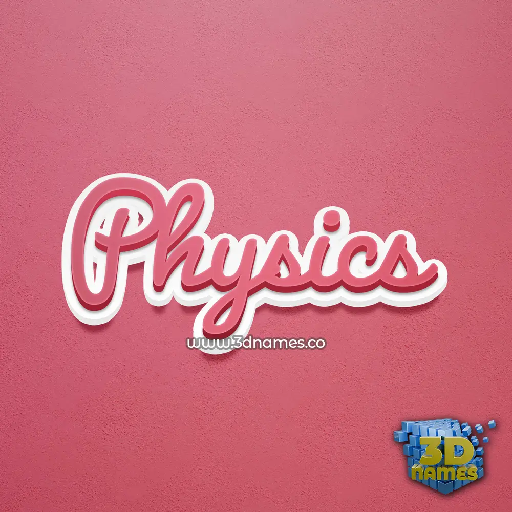 physics in Red Scribble style - 3D name wallpaper