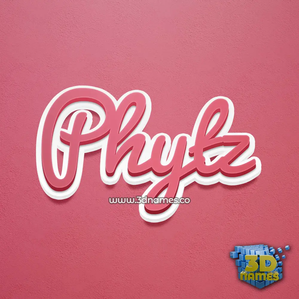 phytz in Red Scribble style - 3D name wallpaper
