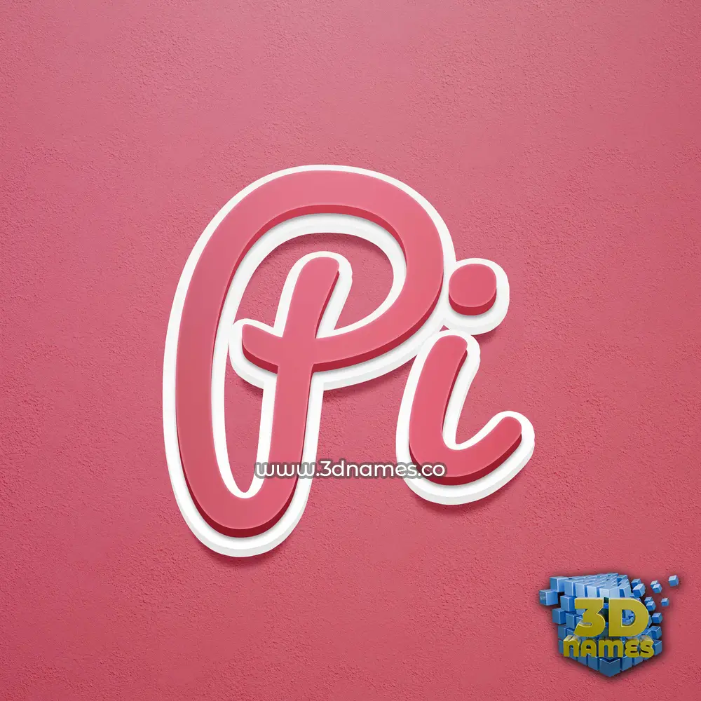 pi in Red Scribble style - 3D name wallpaper