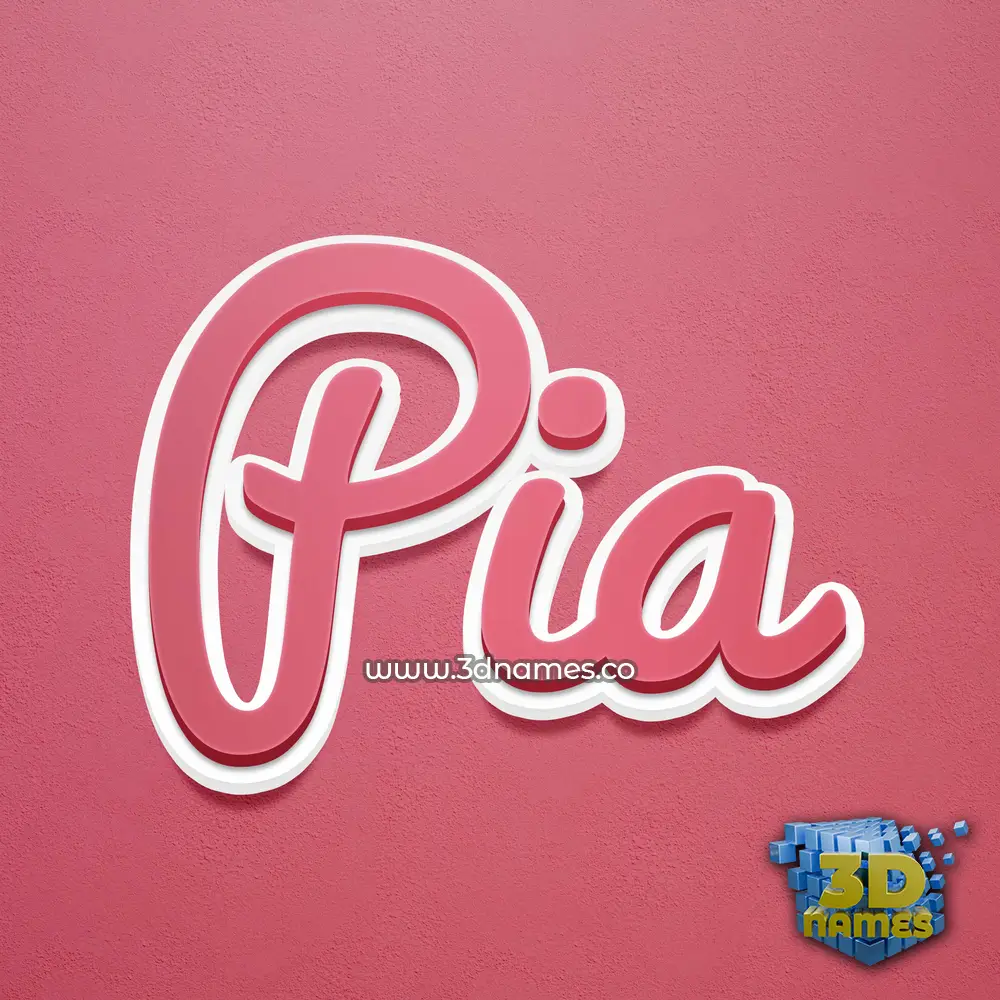 pia in Red Scribble style - 3D name wallpaper