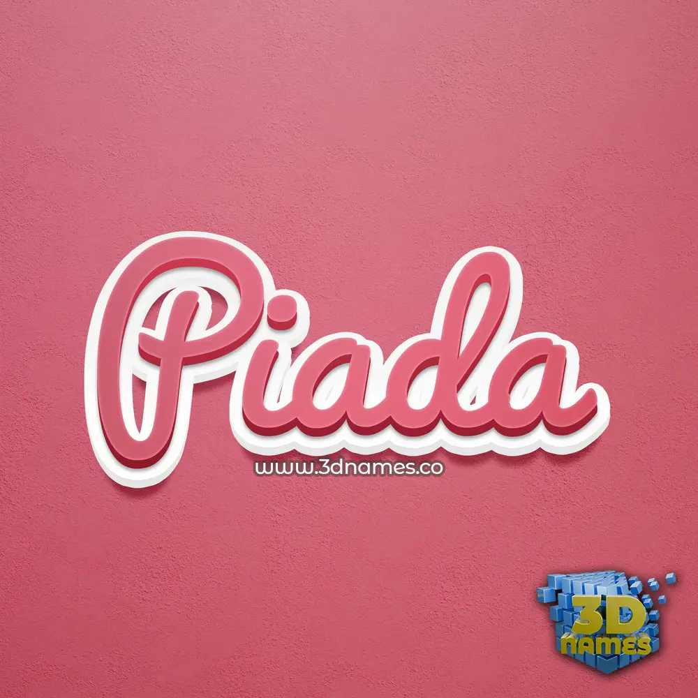 piada in Red Scribble style - 3D name wallpaper