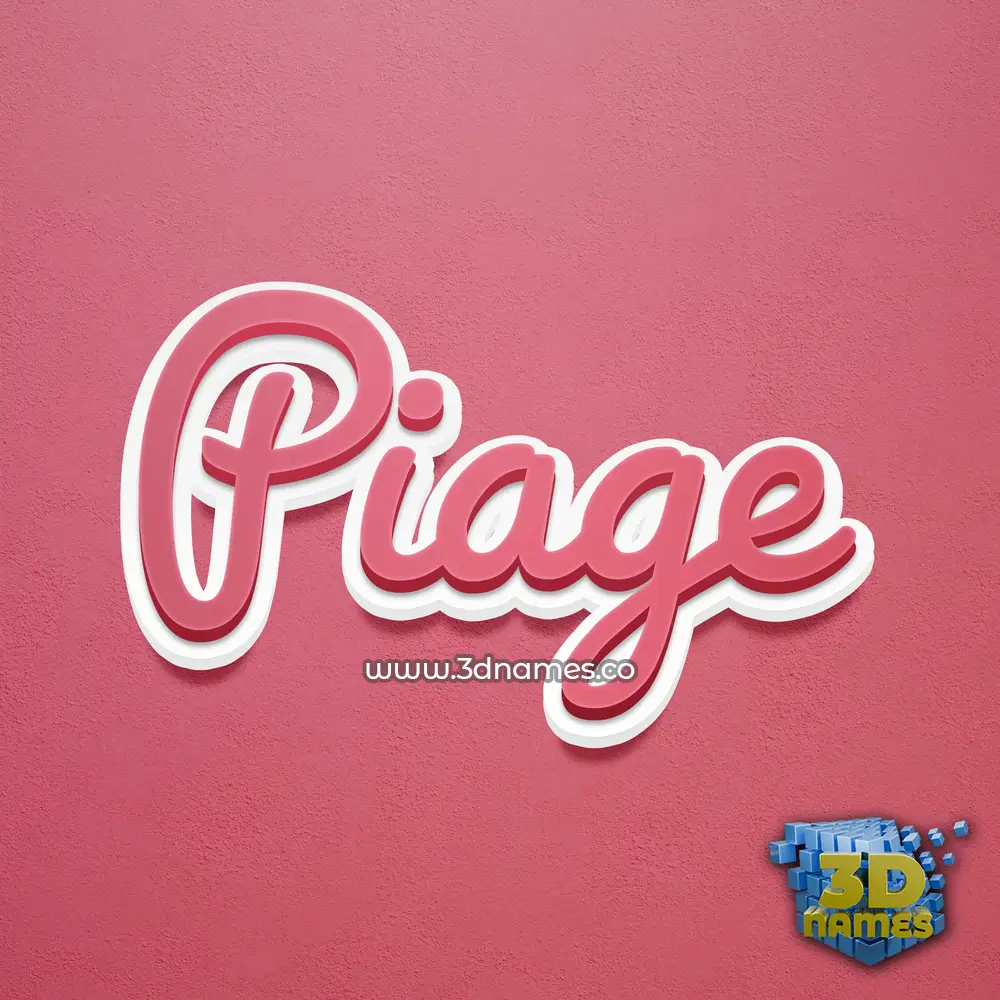 piage in Red Scribble style - 3D name wallpaper