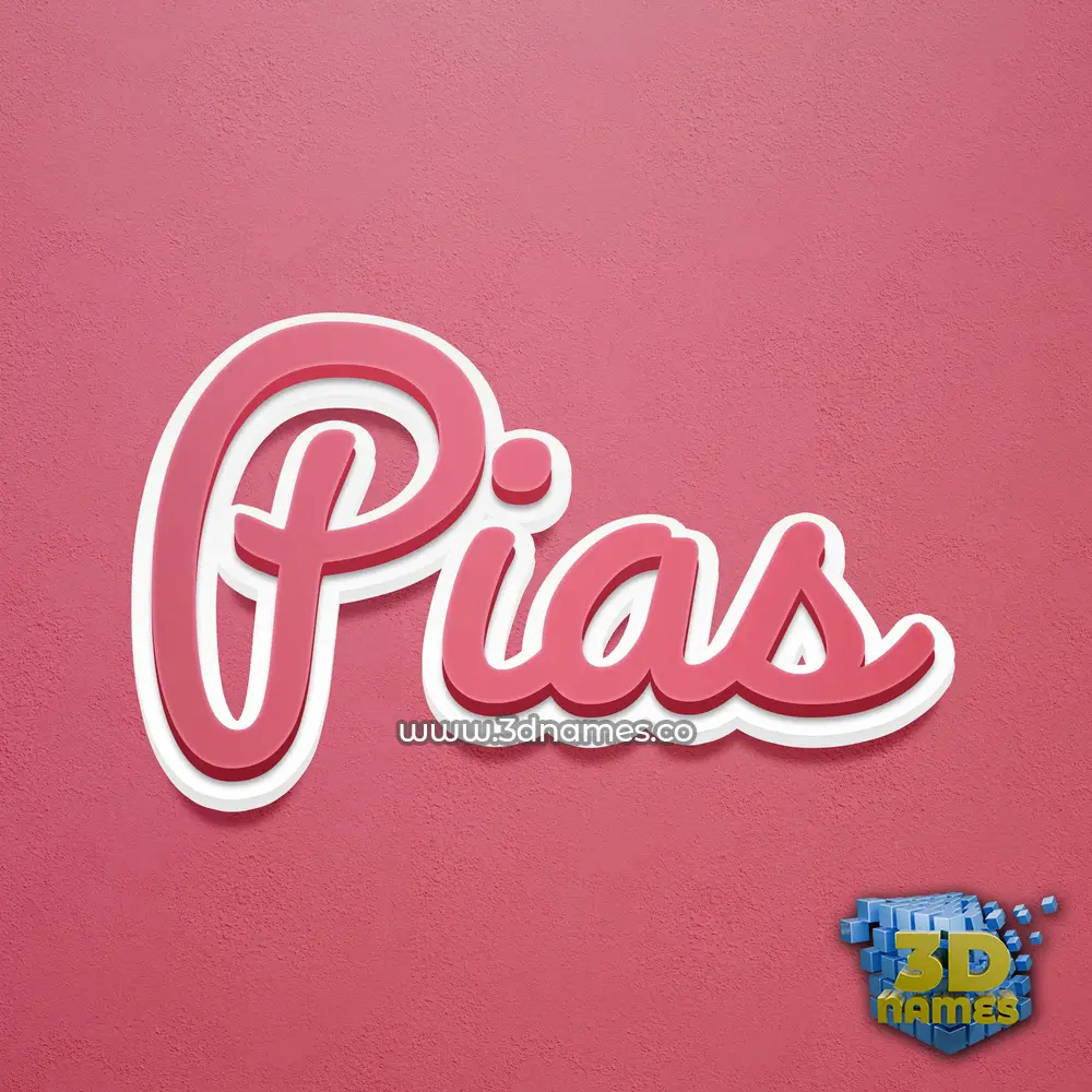 pias in Red Scribble style - 3D name wallpaper